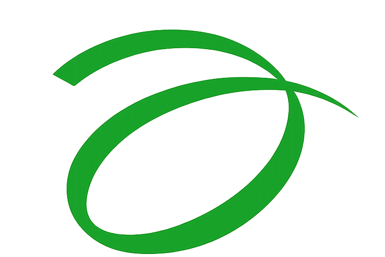 logo astratto verde su sfondo bianco copia